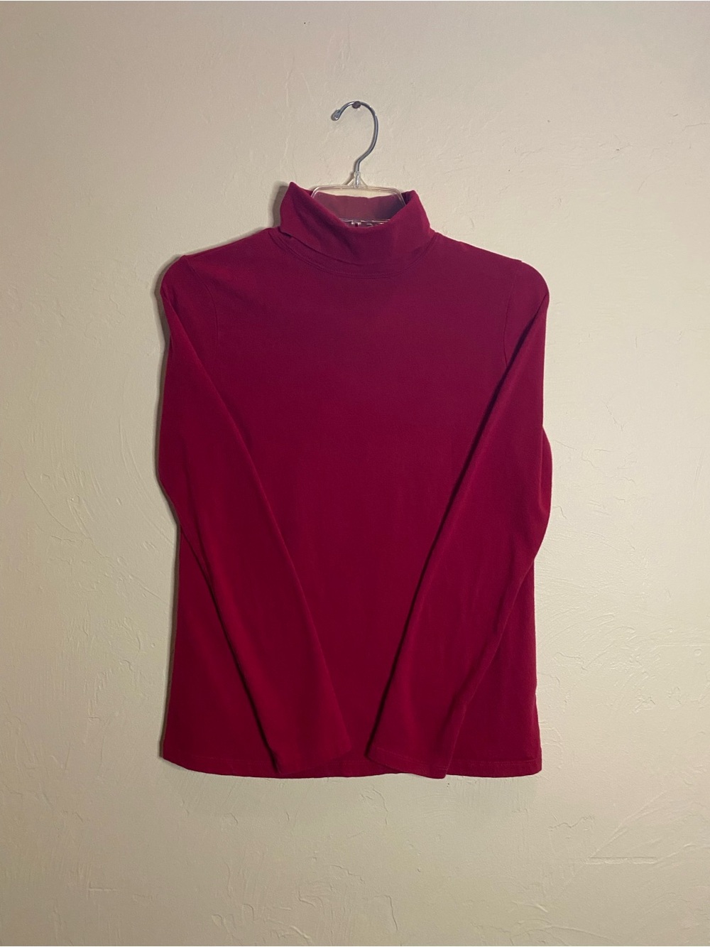 Merona Red Turtleneck Womens XS Long Sleeve Stretch Cotton Blend Mock Neck Shirt